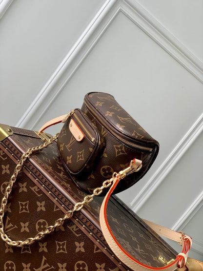 Louis vuitton Inspired Handbags, AA+ Quality 100% Genuine Leather Classic Flap Medium Quilted Lambskin Black Gold, 18X 1 1X 5cm BL 4 Colour