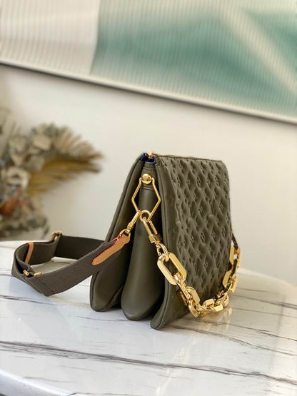 Inspired Handbags, AA+ Quality 100% Genuine Leather Classic Flap Medium Quilted Lambskin Black Gold, 18X 1 1X 5cm BL 4 Colour