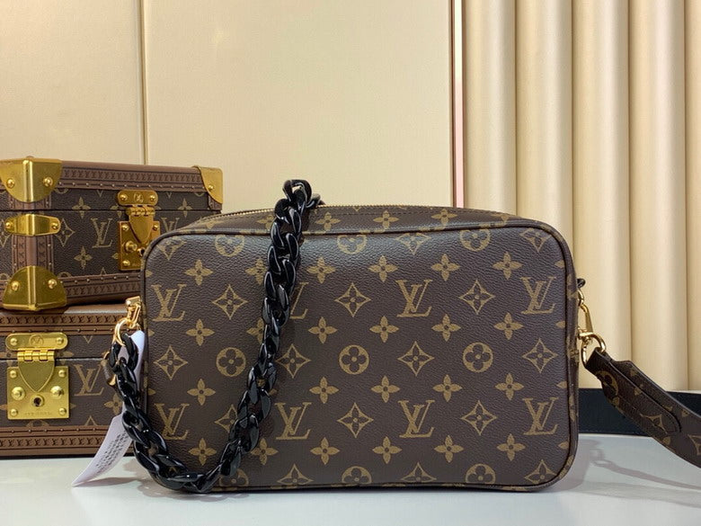 Inspired Handbags, AA+ Quality 100% Genuine Leather Classic Flap Medium Quilted Lambskin Black Gold, 18X 1 1X 5cm BL 4 Colour