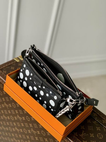 Louis Vuitton Handbags, AA+ Quality 100% Genuine Leather Classic Flap Medium Quilted Lambskin Black Gold, 18X 1 1X 5cm BL 4 Colour