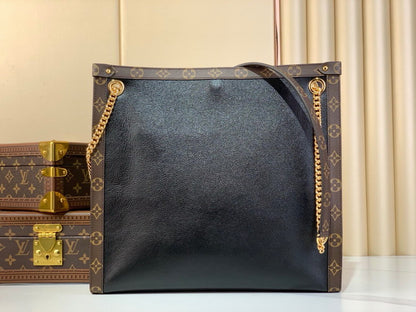 Louis Vuitton Inspired Handbags, AA+ Quality 100% Genuine Leather Classic Flap Medium Quilted Lambskin Black Gold, 18X 1 1X 5cm BL 4 Colour