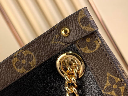 Louis Vuitton Inspired Handbags, AA+ Quality 100% Genuine Leather Classic Flap Medium Quilted Lambskin Black Gold, 18X 1 1X 5cm BL 4 Colour